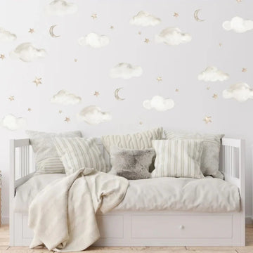 Live Vida Wall Stickers Cloud & Moon & Stars A4