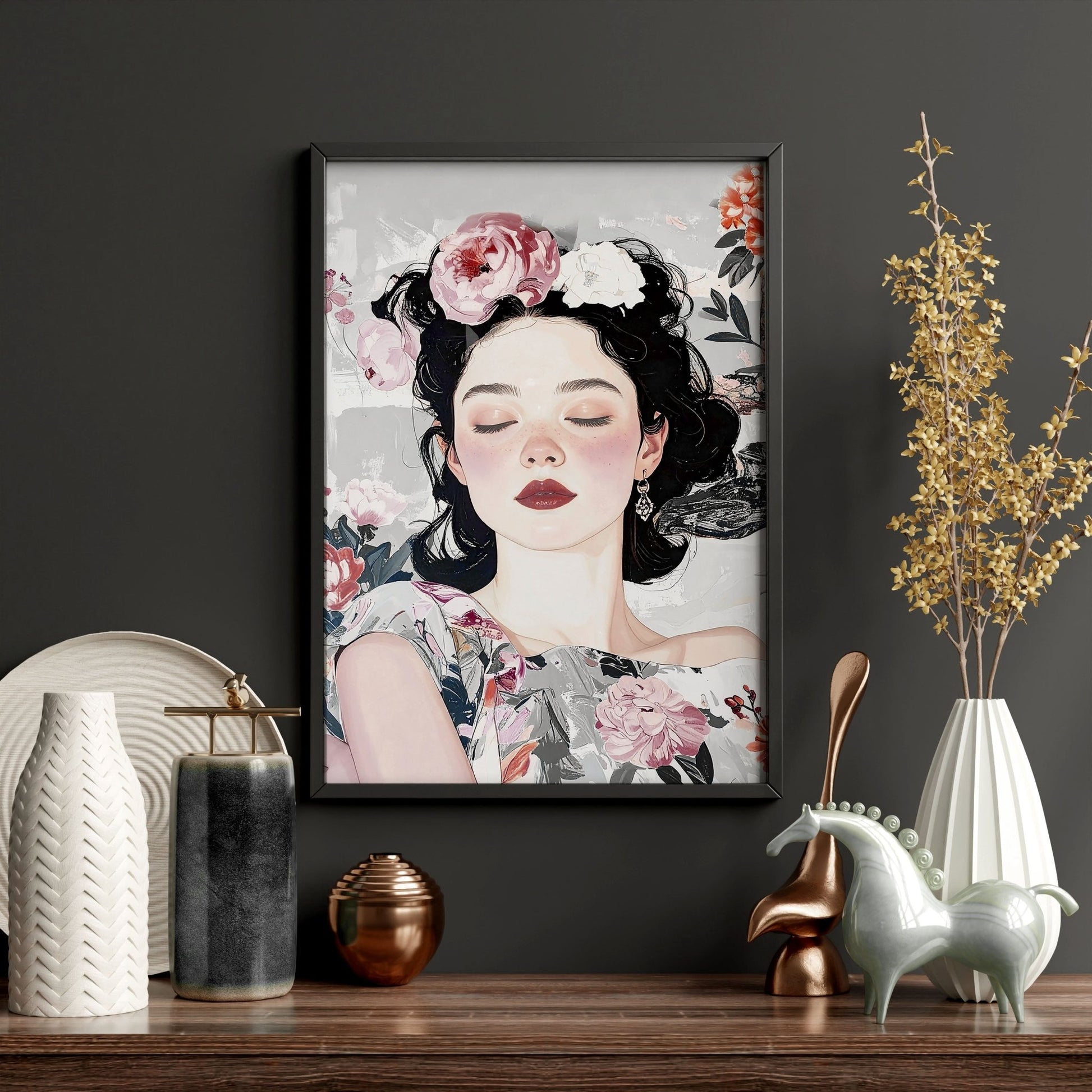 Living Room Art Paintings | Set of 3 Boho Women Wall art Prints