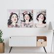 Living Room Art Paintings | Set of 3 Boho Women Wall art Prints