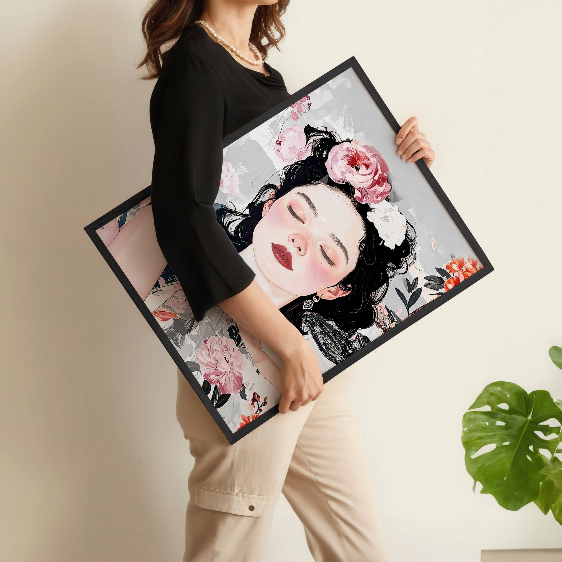 Living Room Art Paintings | Set of 3 Boho Women Wall art Prints