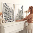 Living Room Art Pictures Paris Street Scene & Eiffel Tower Sketch displayed on a wall in a styled room — view 2