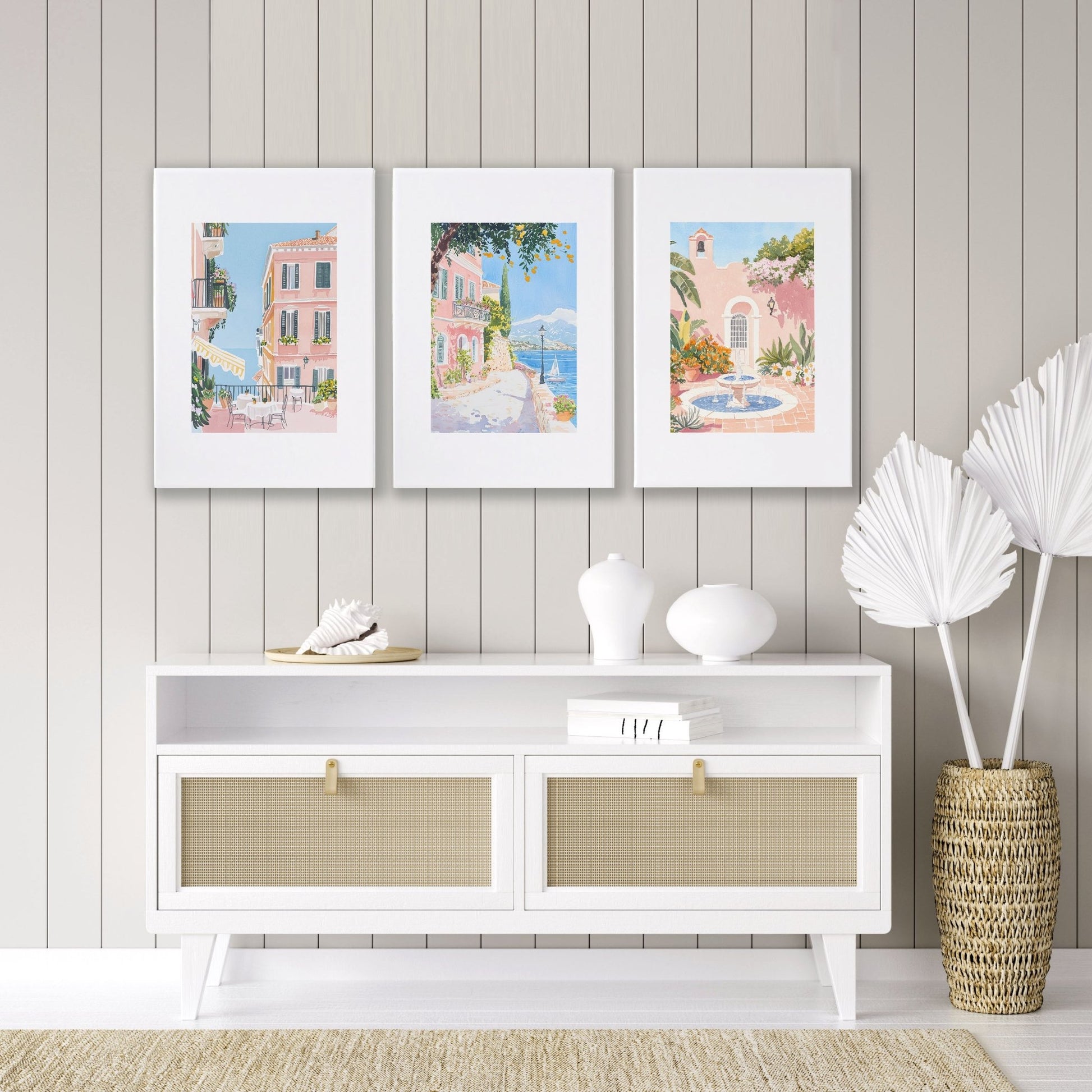 Living Room Artwork For Wall | Set of 3 Beach Decor Wall art Prints