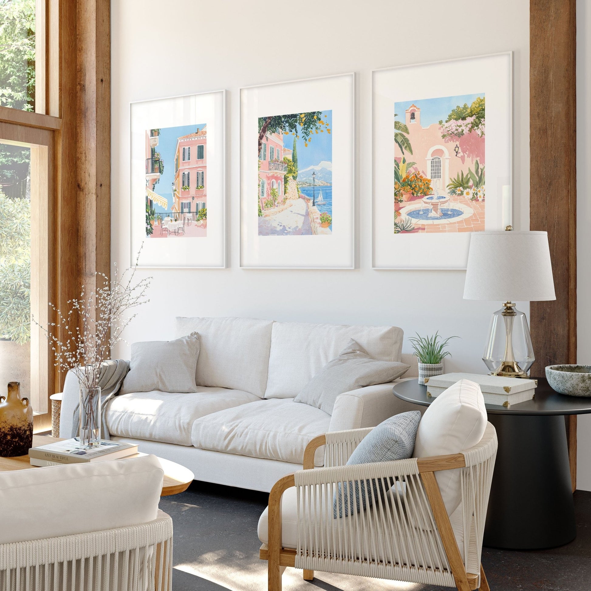 Living Room Artwork For Wall | Set of 3 Beach Decor Wall art Prints