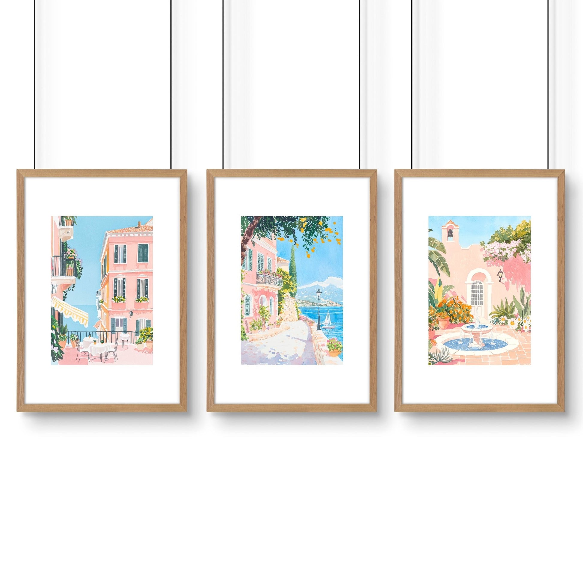 Living Room Artwork For Wall | Set of 3 Beach Decor Wall art Prints