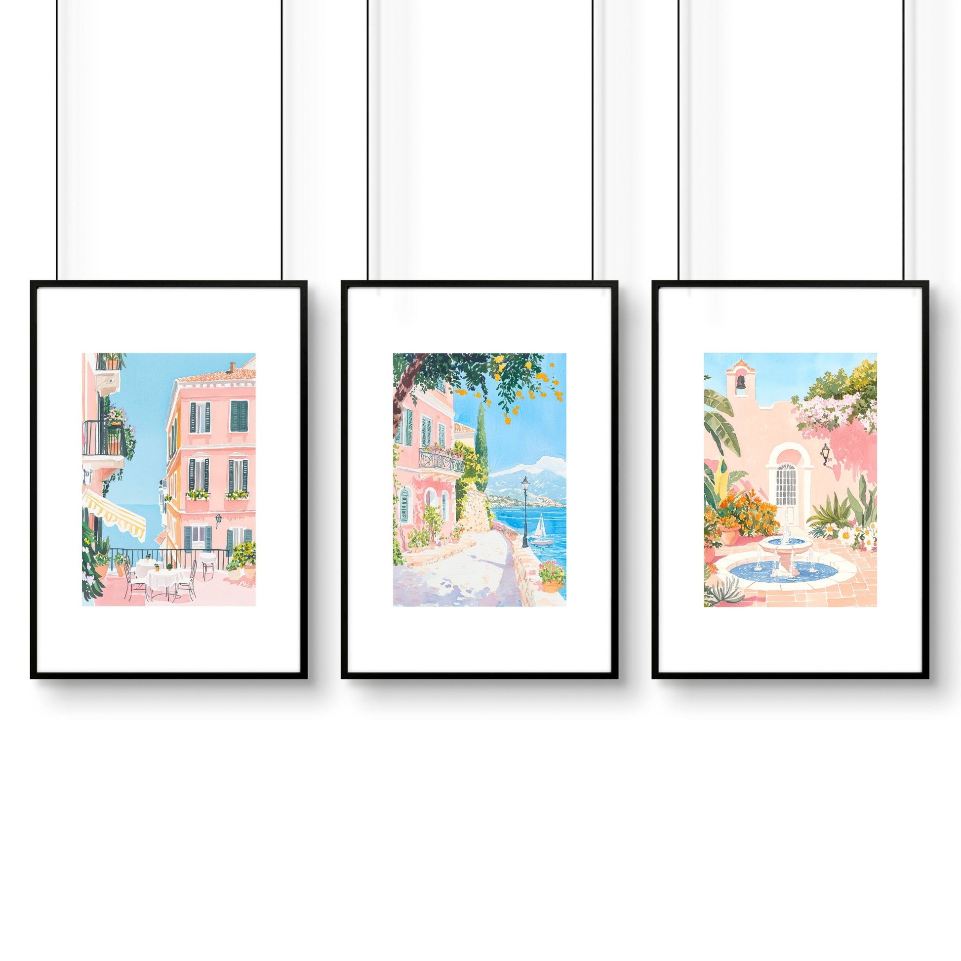 Living Room Artwork For Wall | Set of 3 Beach Decor Wall art Prints