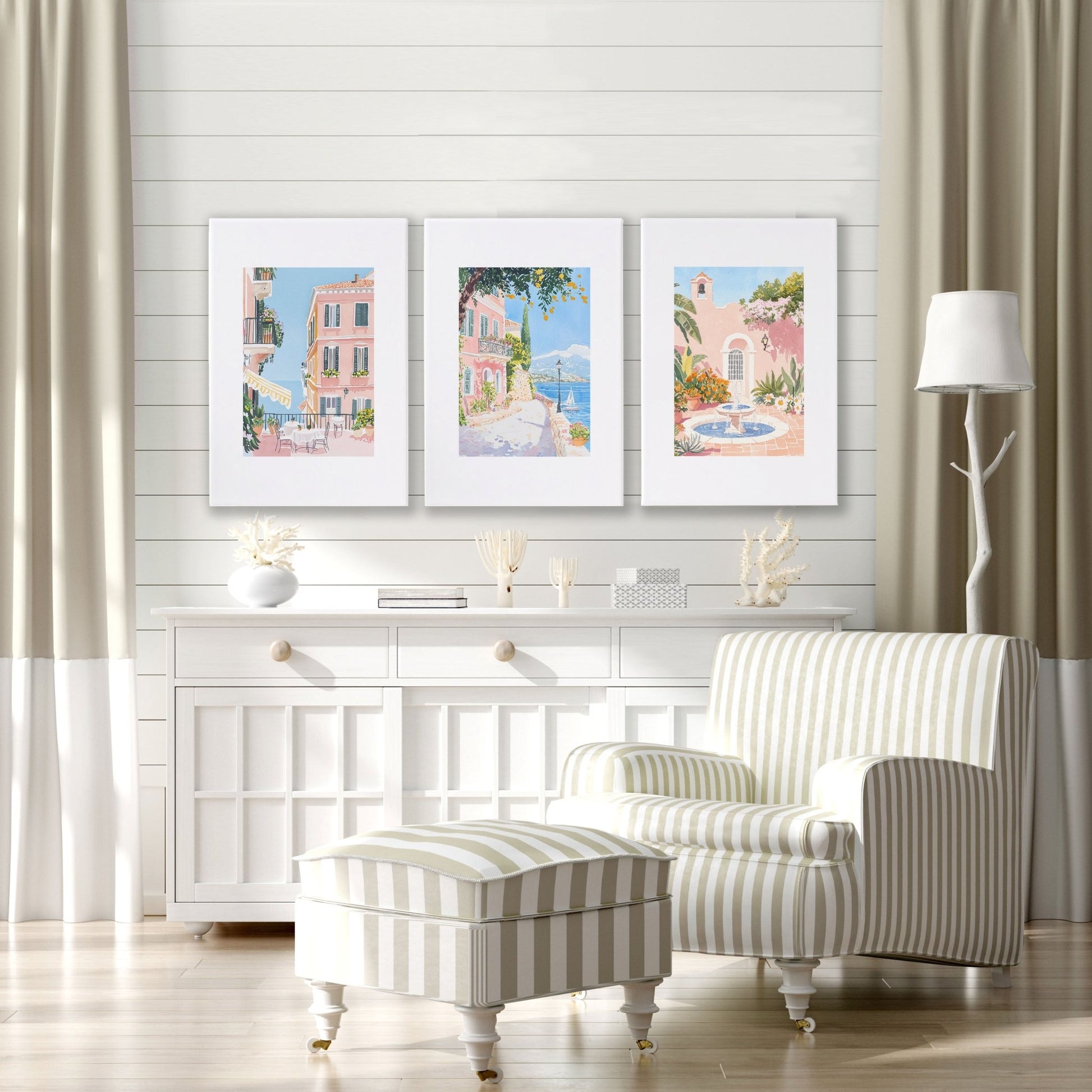 Living Room Artwork For Wall | Set of 3 Beach Decor Wall art Prints