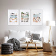 Living Room Artwork Mediterranean Coastal Dining Watercolour 