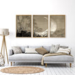 Japandi Crescent Moon & Pampas Grass Living Room Canvas Art displayed on a wall in a styled room — view 11