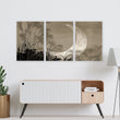 Japandi Crescent Moon & Pampas Grass Living Room Canvas Art displayed on a wall in a styled room — view 12