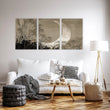 Japandi Crescent Moon & Pampas Grass Living Room Canvas Art displayed on a wall in a styled room — view 14