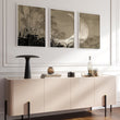 Japandi Crescent Moon & Pampas Grass Living Room Canvas Art displayed on a wall in a styled room — view 16