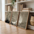 Japandi Crescent Moon & Pampas Grass Living Room Canvas Art displayed on a wall in a styled room — view 2
