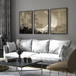 Japandi Crescent Moon & Pampas Grass Living Room Canvas Art displayed on a wall in a styled room — view 4