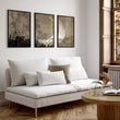 Japandi Crescent Moon & Pampas Grass Living Room Canvas Art displayed on a wall in a styled room — view 6