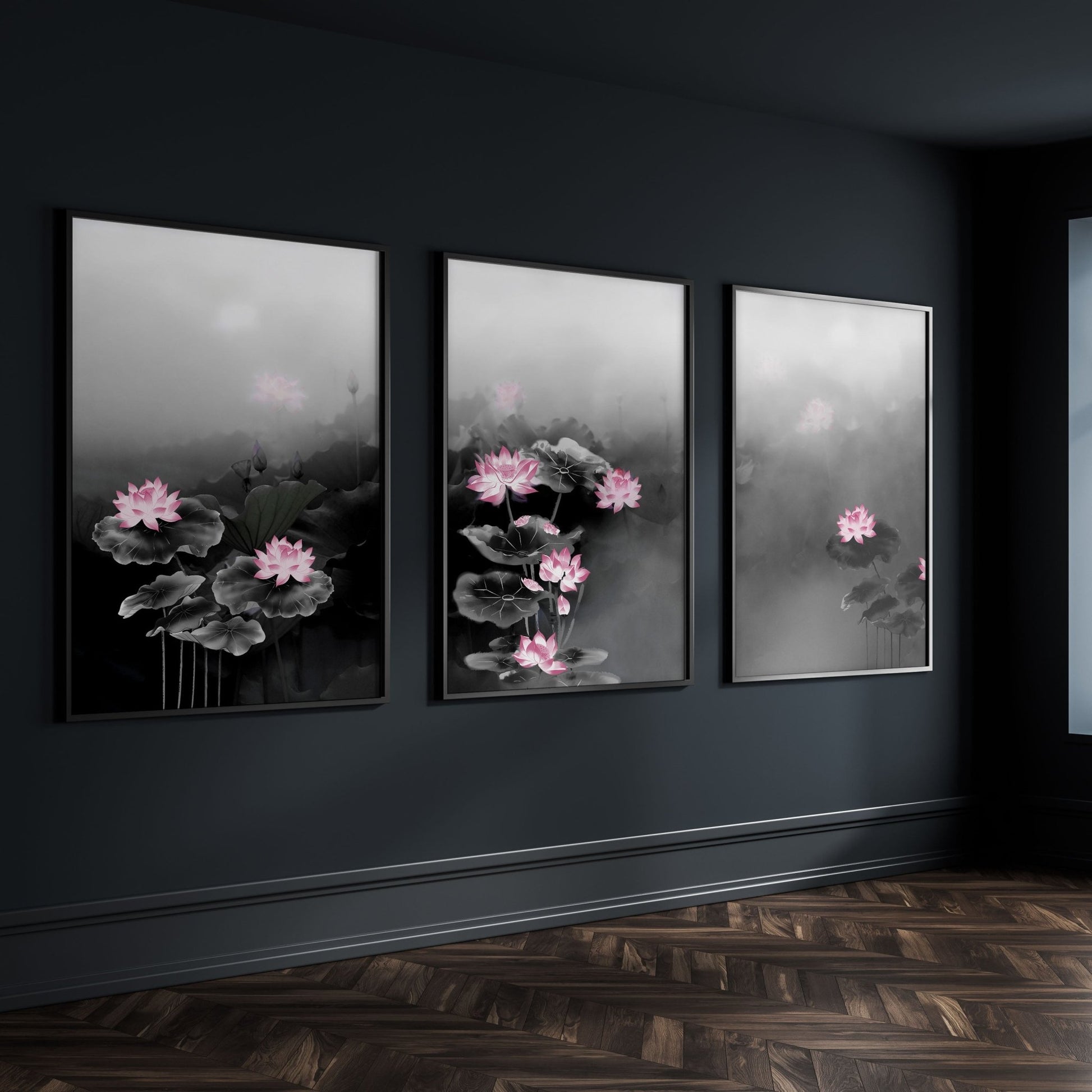 Living Room Canvas Art | Set of 3 Asian Inspired Wall art Prints