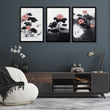 Living Room Canvas | Set of 3 Asian Inspired Wall art Prints