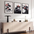 Living Room Canvas | Set of 3 Asian Inspired Wall art Prints