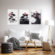 Living Room Canvas | Set of 3 Asian Inspired Wall art Prints