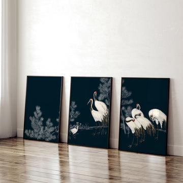 Living Room Gallery Wall | Set of 3 Asian Inspired Wall art Prints