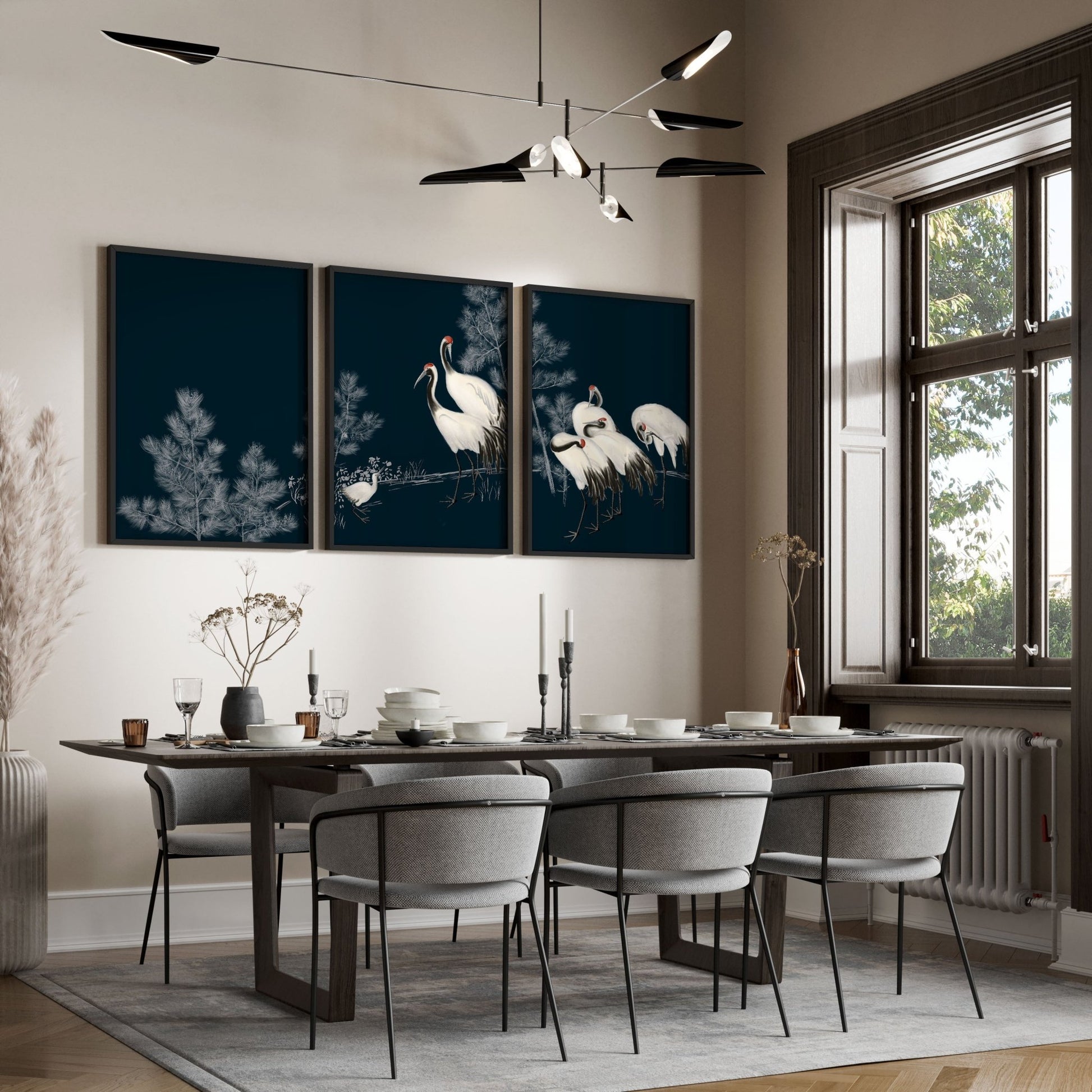 Living Room Gallery Wall | Set of 3 Asian Inspired Wall art Prints