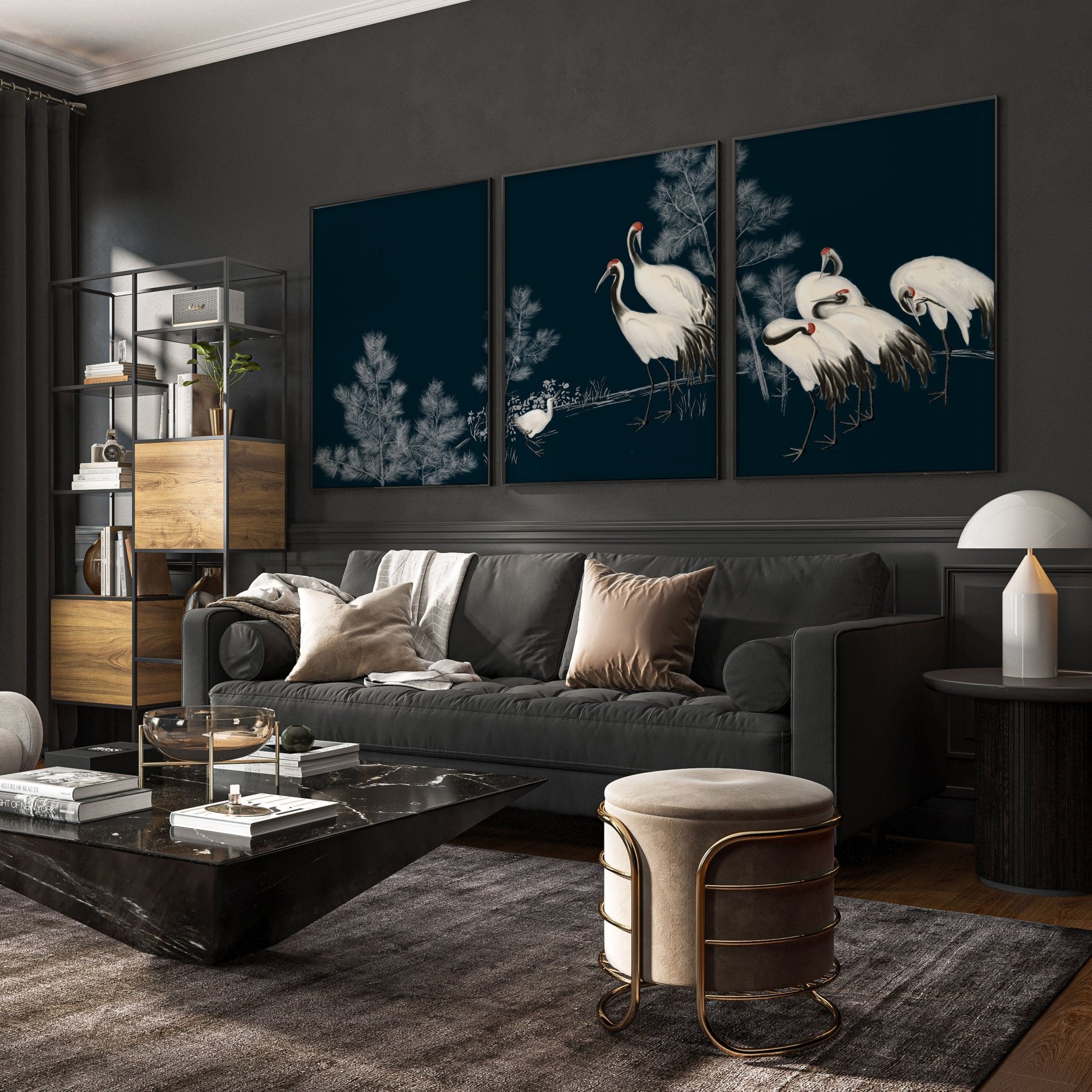 Living Room Gallery Wall | Set of 3 Asian Inspired Wall art Prints