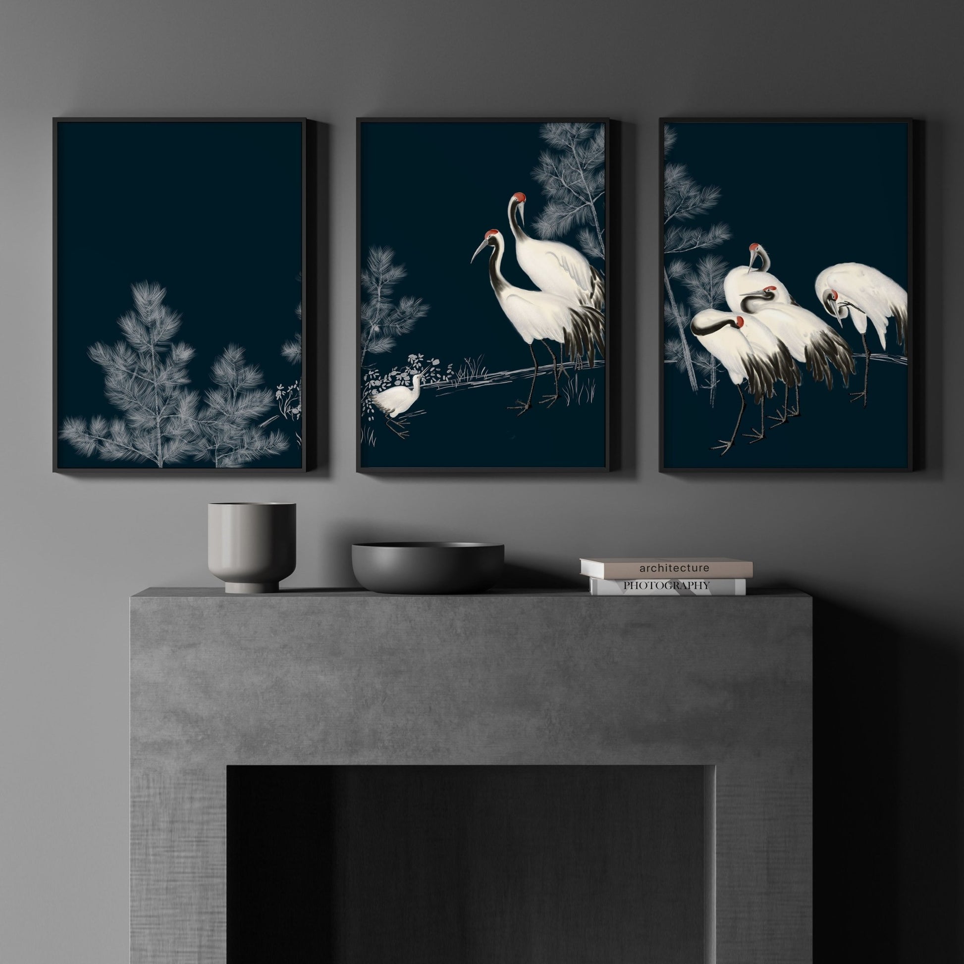 Living Room Gallery Wall | Set of 3 Asian Inspired Wall art Prints
