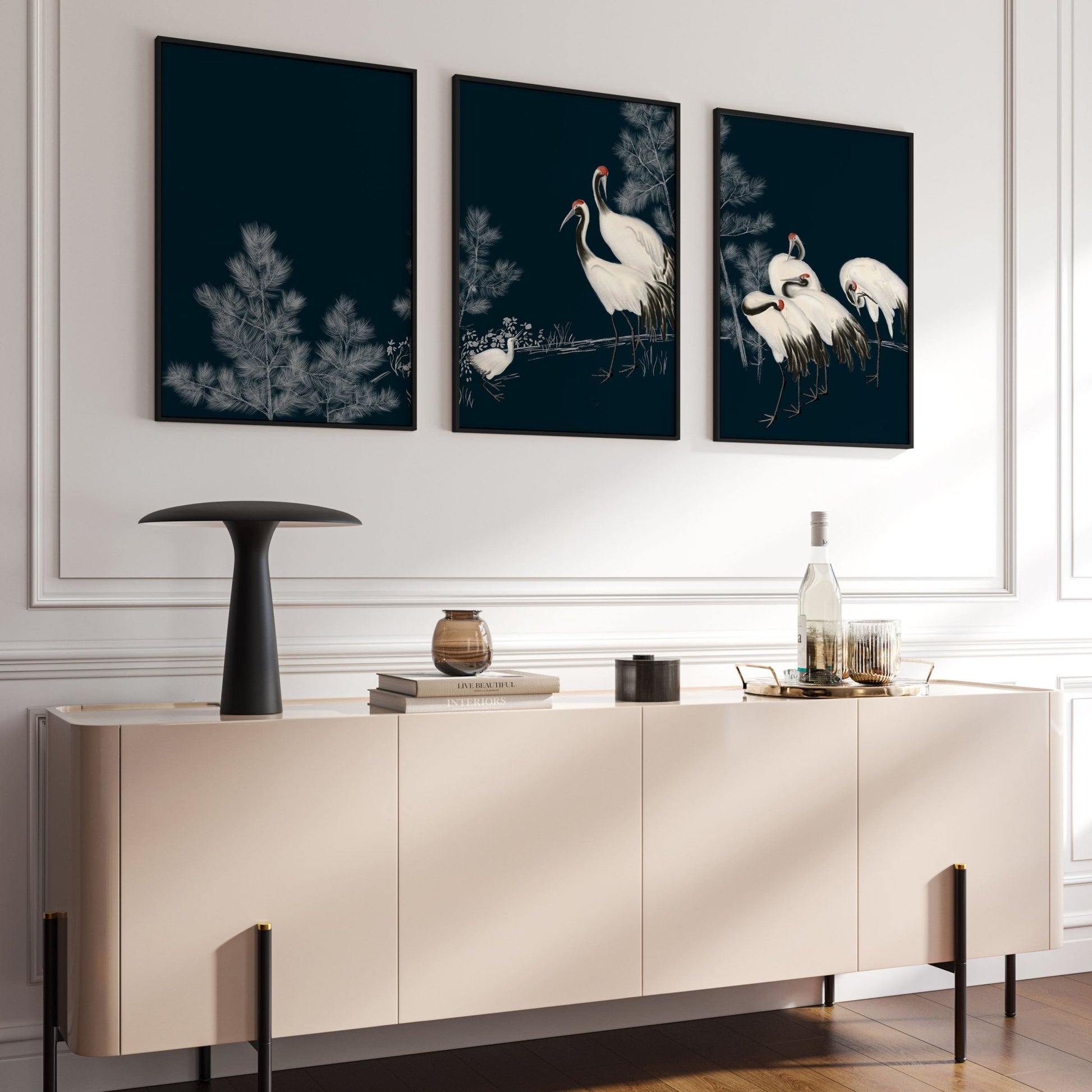 Living Room Gallery Wall | Set of 3 Asian Inspired Wall art Prints