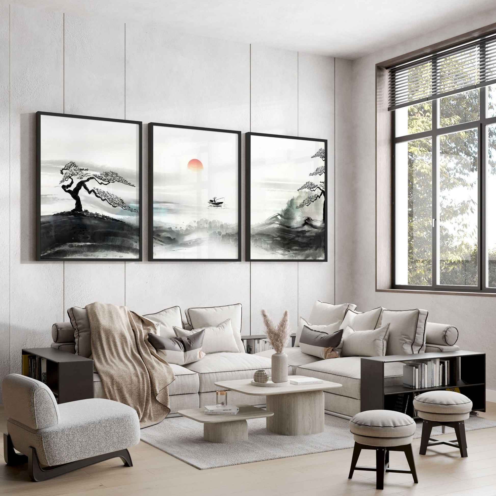 Living Room Modern Wall Art | Set of 3 wall art prints