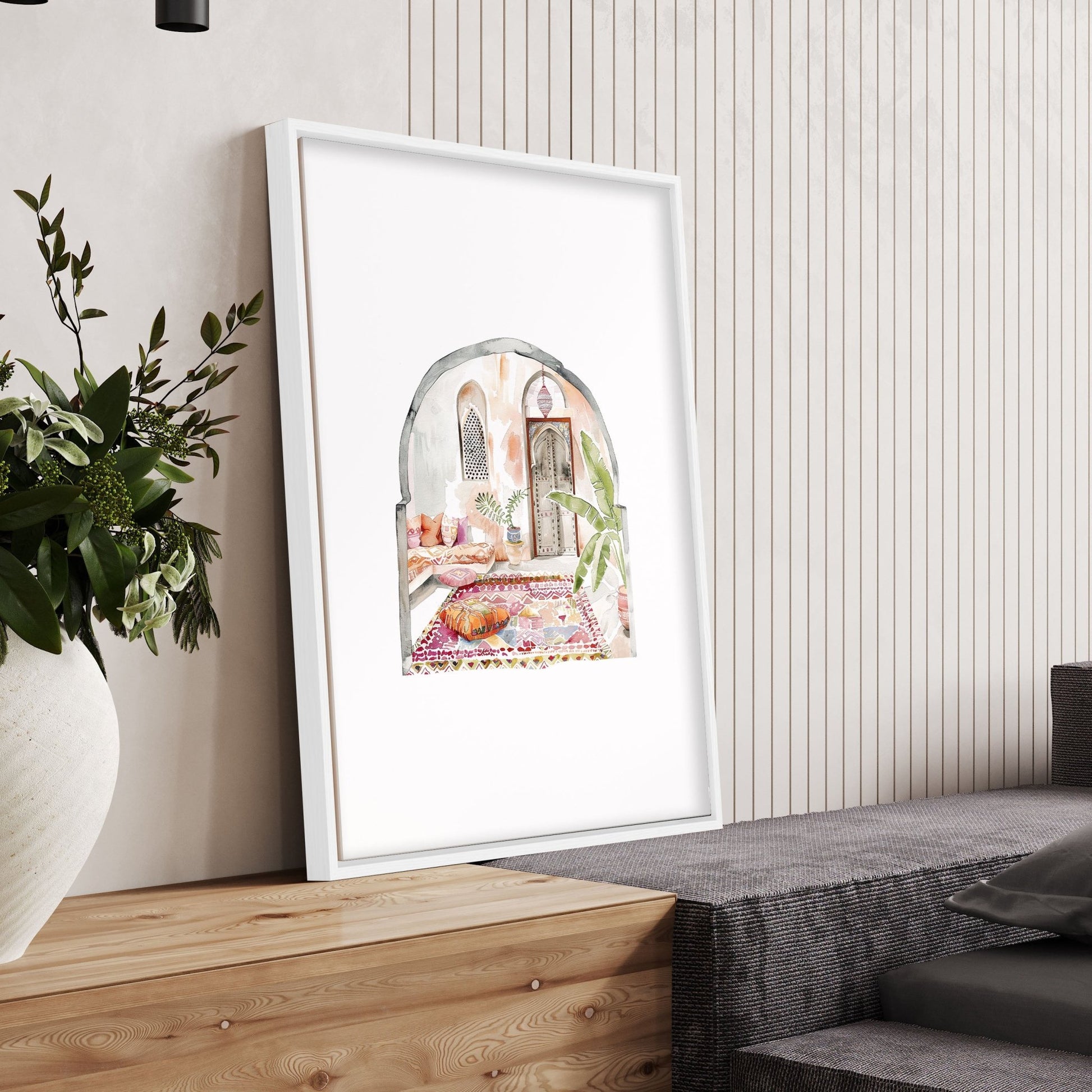 Living Room Paintings | Set of 3 Moroccan Inspired Wall art Prints