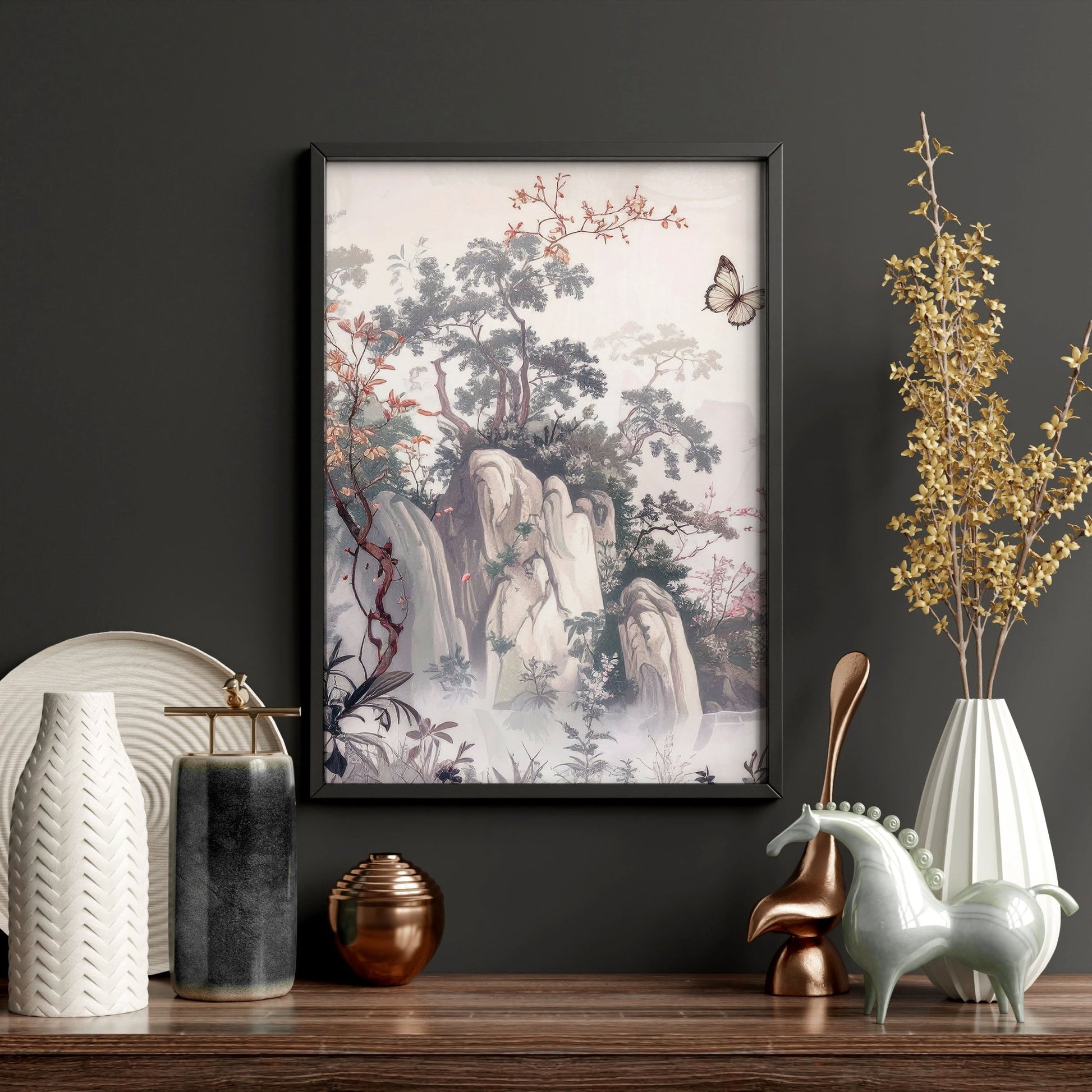 Living Room Picture Wall | Set of 3 Chinoiserie Wall art Prints