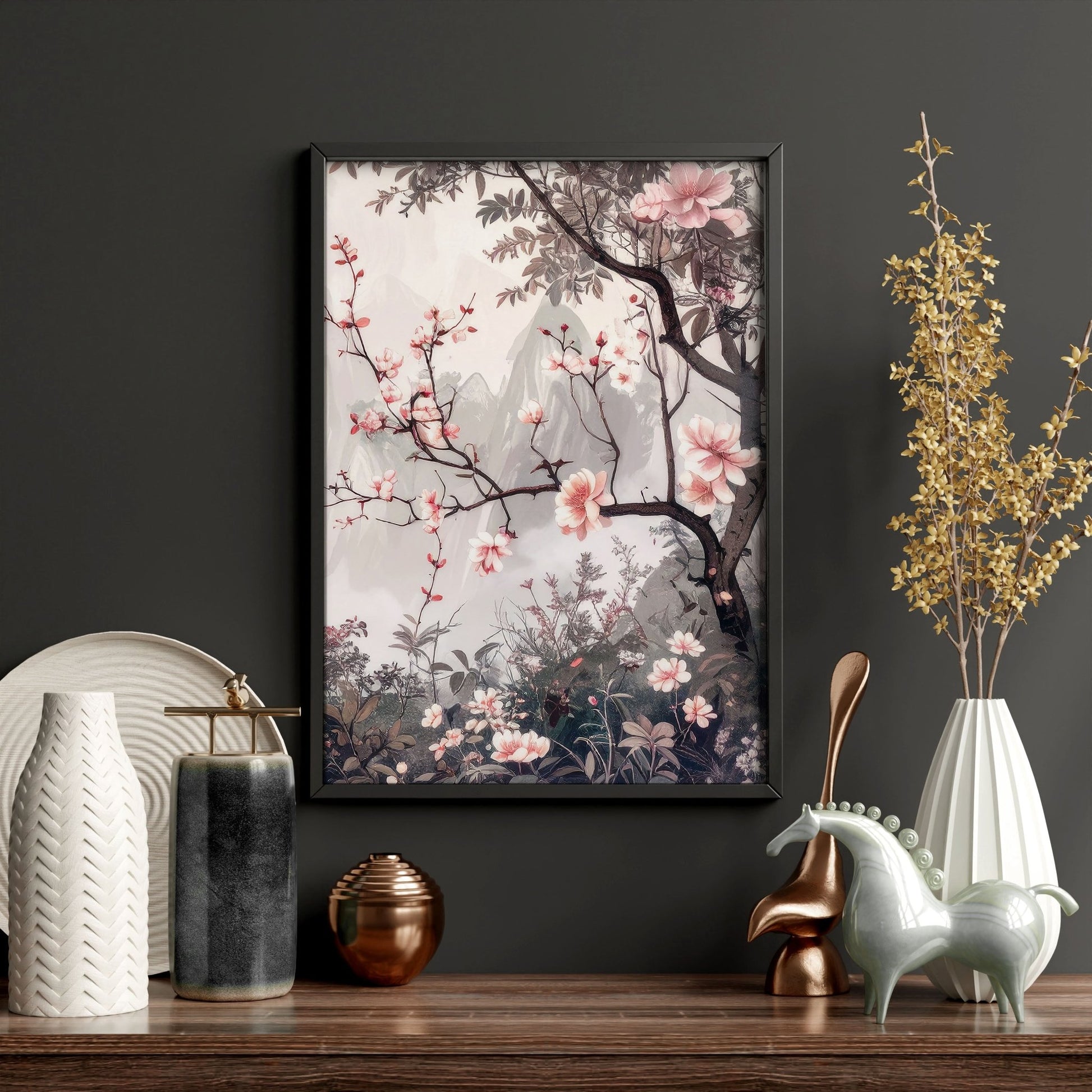 Living Room Picture Wall | Set of 3 Chinoiserie Wall art Prints