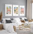 Living Room Pictures Decoration | Set of 3 Beach Decor Wall art Prints
