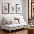 Living Room wall art French Country Botanical Chrysanthemum Beige & Black displayed on a wall in a styled room — view 6