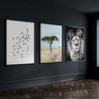 Living Room Wall Art Canvas | Set of 3 African Wildlife Wall art Prints