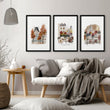 Paris Travel Living Room wall art | Autumn Louvre, Eiffel Tower & Montmartre displayed on a wall in a styled room — view 10
