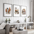 Paris Travel Living Room wall art | Autumn Louvre, Eiffel Tower & Montmartre displayed on a wall in a styled room — view 5