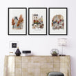 Paris Travel Living Room wall art | Autumn Louvre, Eiffel Tower & Montmartre displayed on a wall in a styled room — view 8