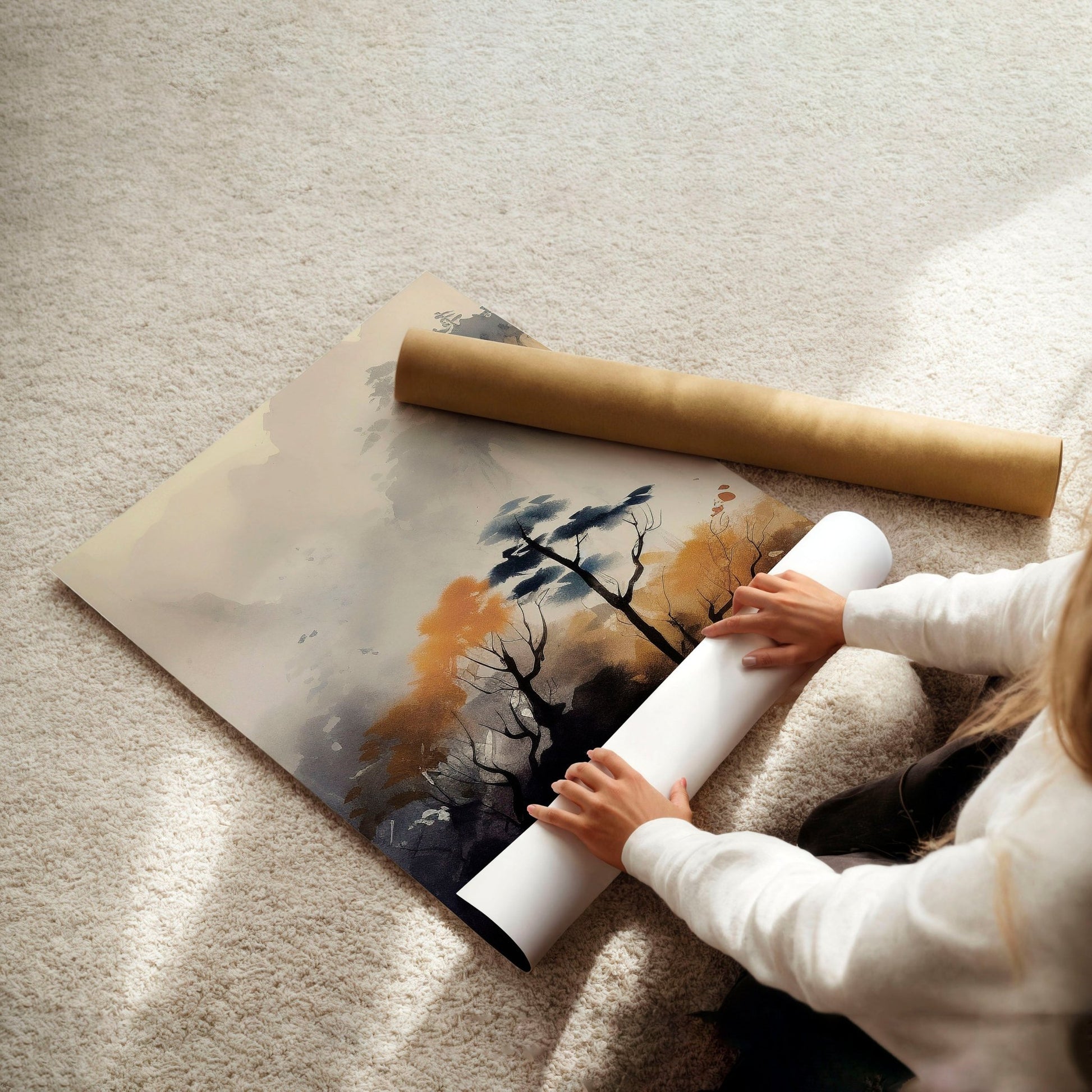 Living Room Wall Decor Modern | Set of 3 Asian Inspired Wall art Prints