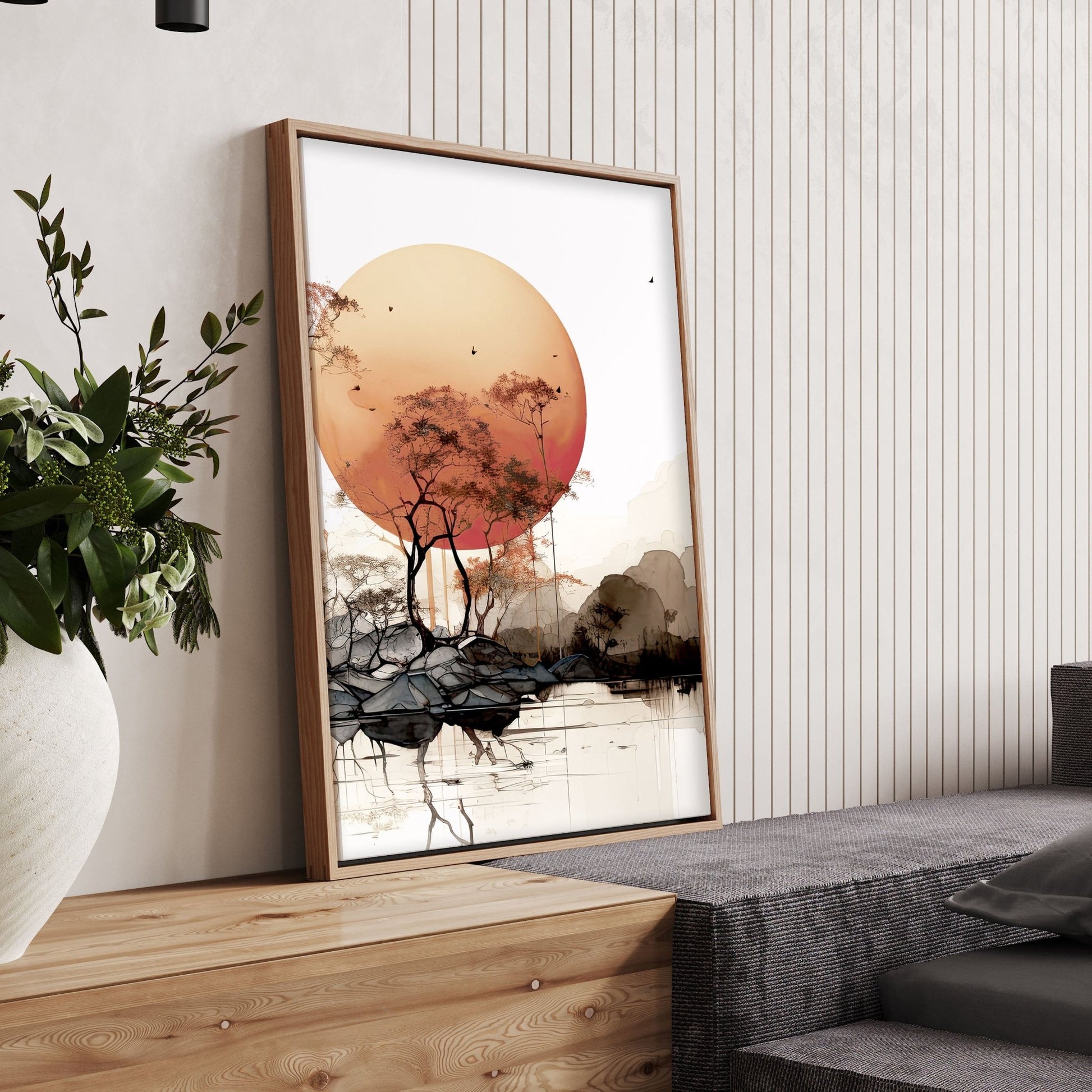 Living Room Wall Decor | Set of 3 Asian Inspired Wall art Prints