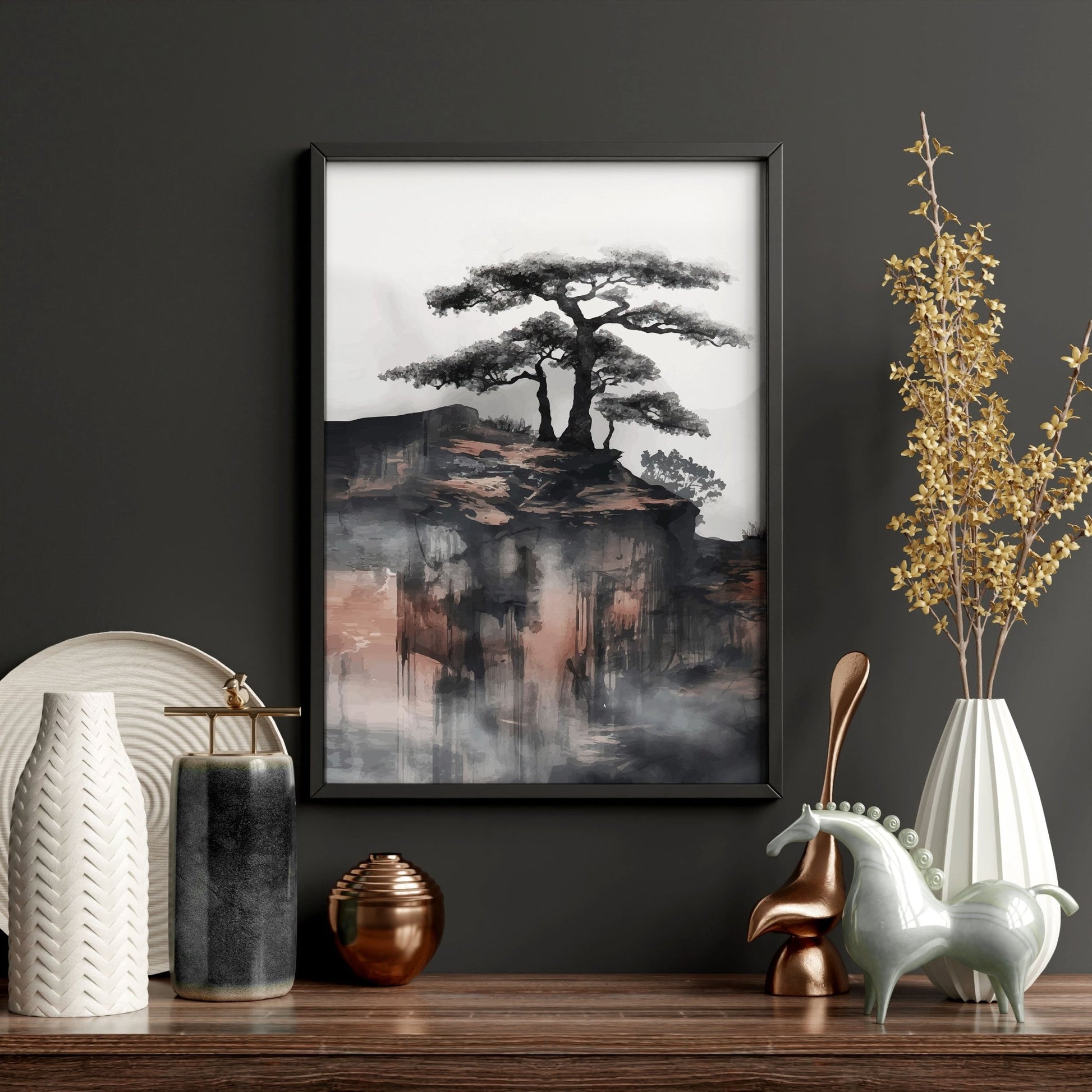 Living Room Wall Decoration | Set of 3 Asian Inspired Wall art Prints