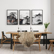 Living Room Wall Decoration | Set of 3 Asian Inspired Wall art Prints