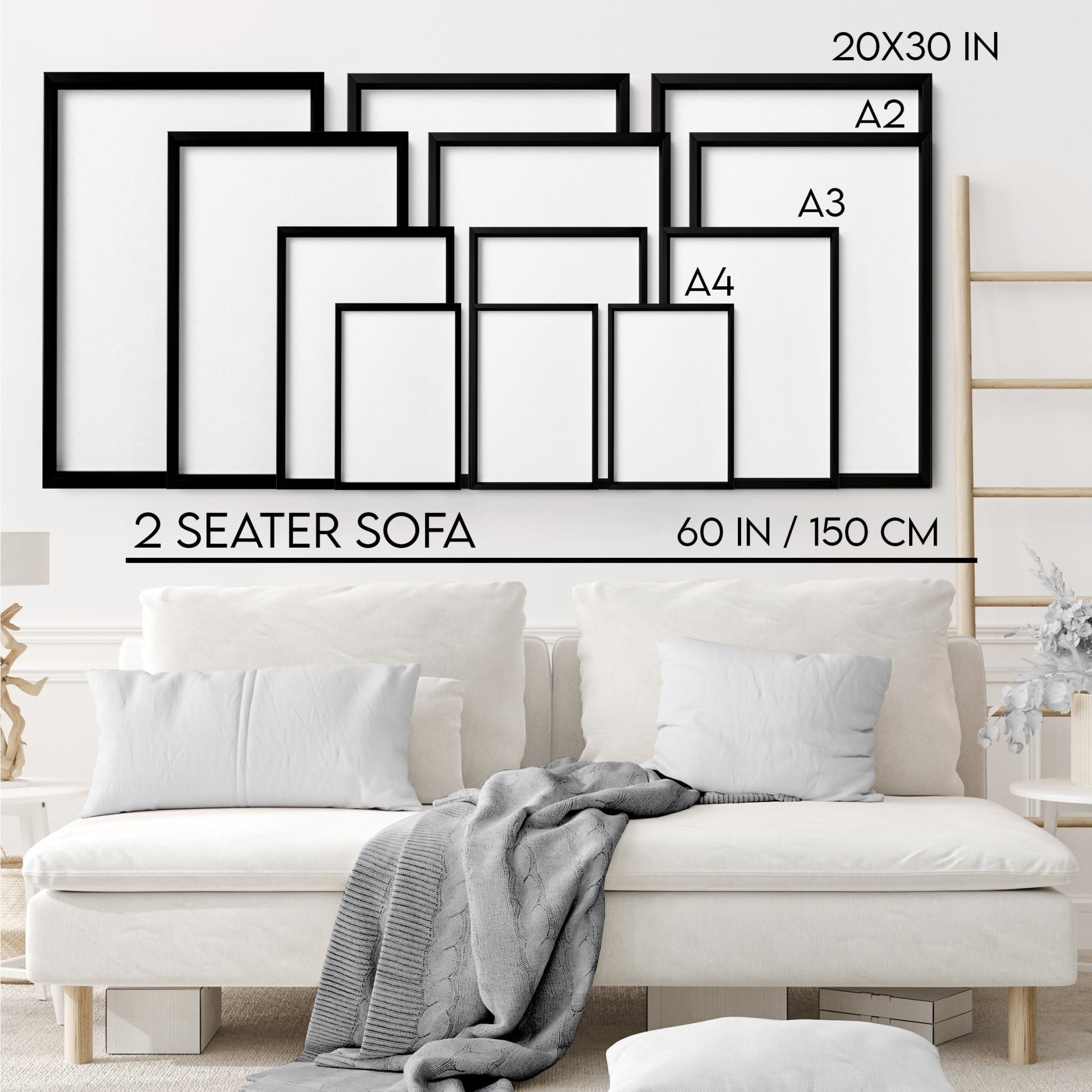 Living room wall pictures | Set of 2 Asian wall art prints