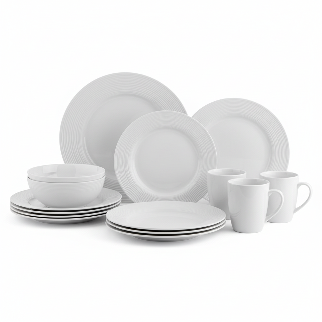 Livorno 16 Pc Ribbed Dinner Set