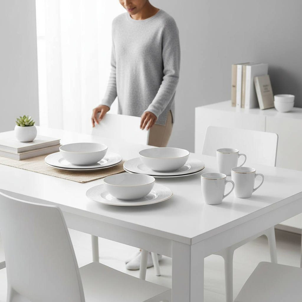 Livorno 16 Pc Ribbed Dinner Set