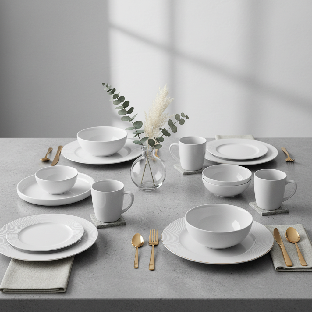 Livorno 16 Pc Ribbed Dinner Set