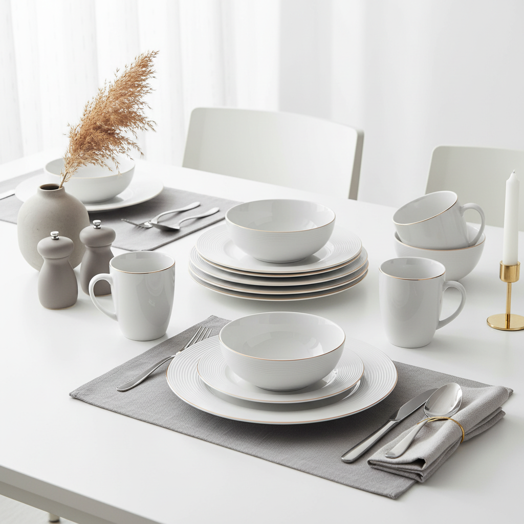 Livorno 16 Pc Ribbed Dinner Set