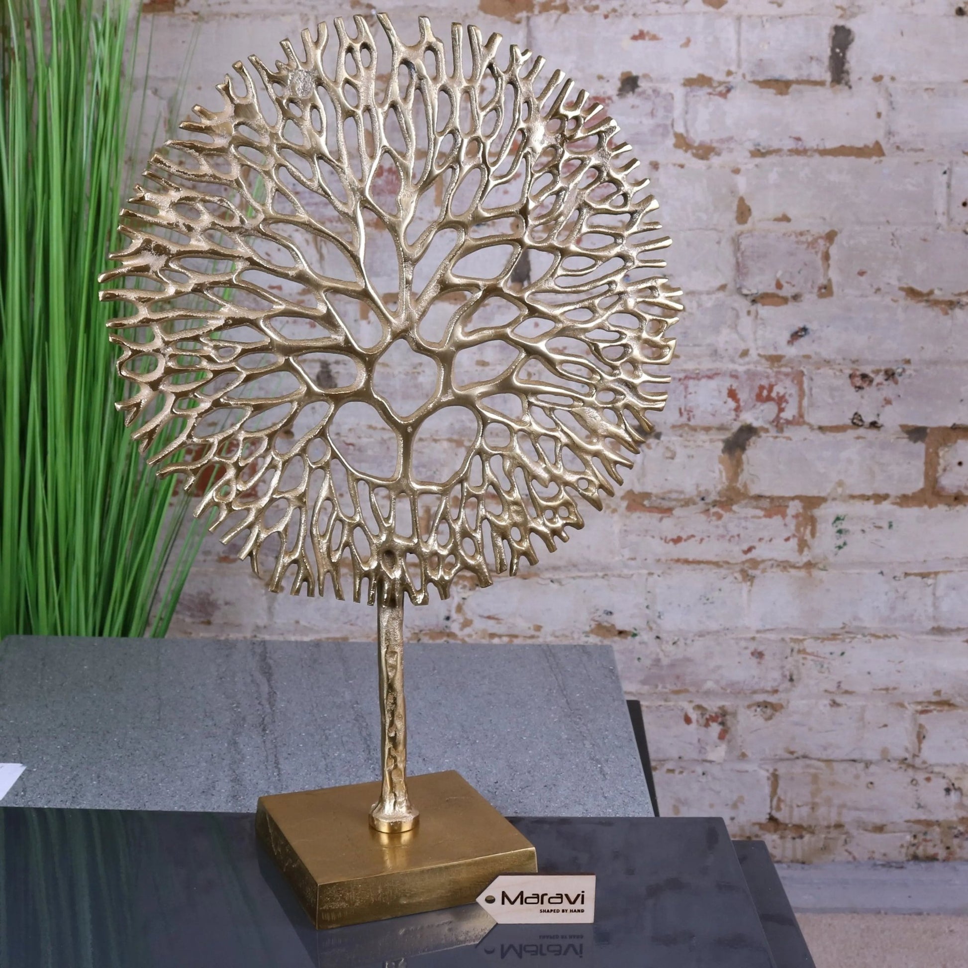 Lolam Metal Gold Coral Ornament Sculpture 51cm