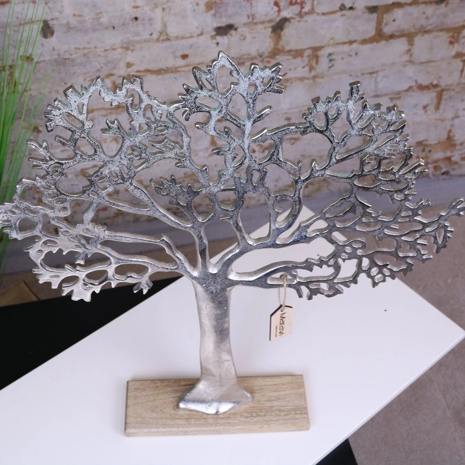 Lolam Tree Sculpture on Mango Wood Base 63cm