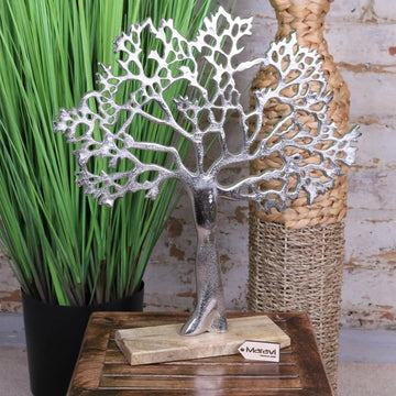 Lolam Tree Sculpture Ornament on Wooden Base 42cm