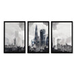 London Artwork City Skyline Monochrome Watercolour Wall Art Prints | Set of 3